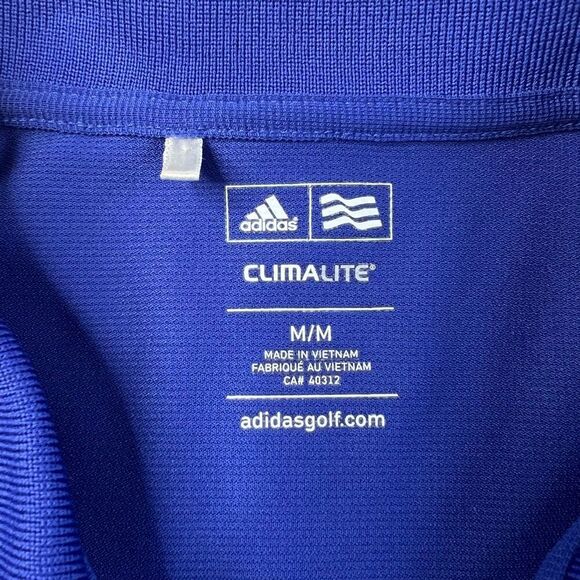 Adidas Climalite Golf Polo Shirt Mens Medium Lightweight Wicking Blue Stretch - Picture 3 of 9